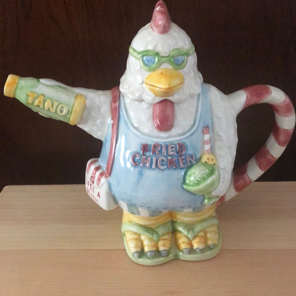 Vintage Fitz and Floyd 1993 Omnibus handpainted teapot